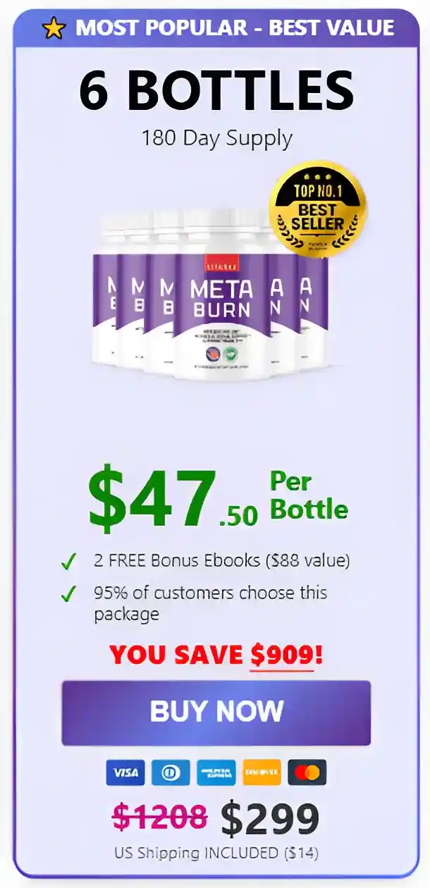 MetaBurn 6 bottles pricing